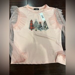 Christmas top- perfect for a holiday party! Never worn. Size L but fits like M